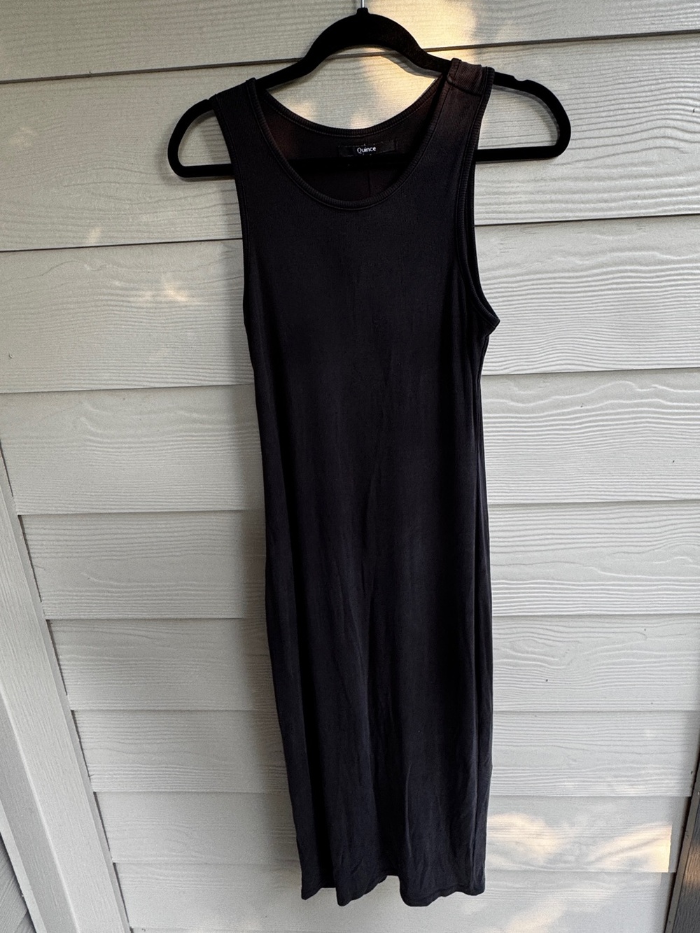 Quince Black Sleeveless Midi Tank Dress